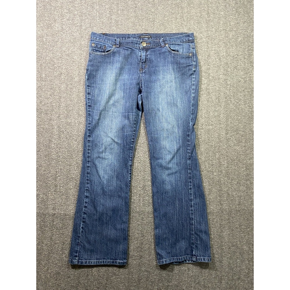 Liz Claiborne Axcess Stretch Favorite Fit Jeans Blue Bootcut Denim Womens 14